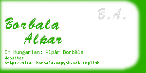 borbala alpar business card